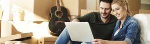Customer service image - couple with laptop